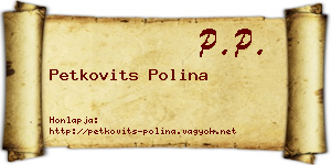 Petkovits Polina névjegykártya